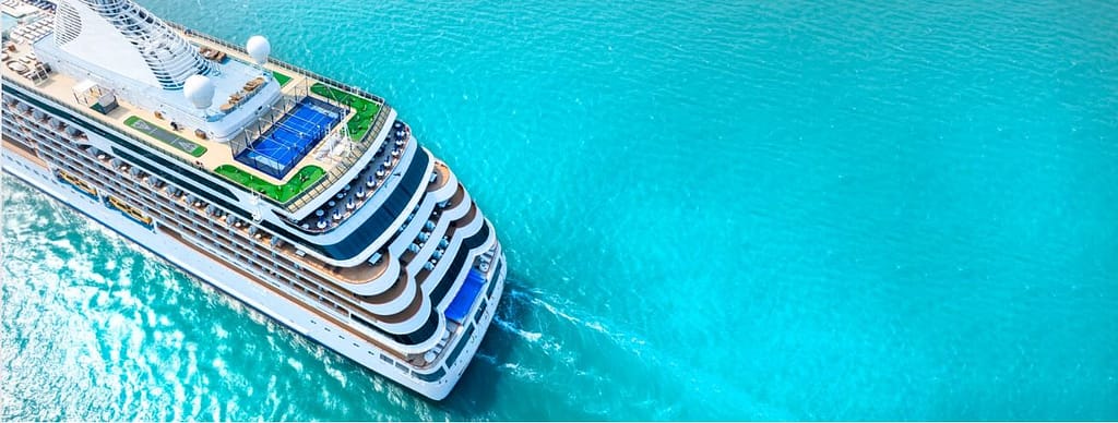 Cruise ship in turquoise water
